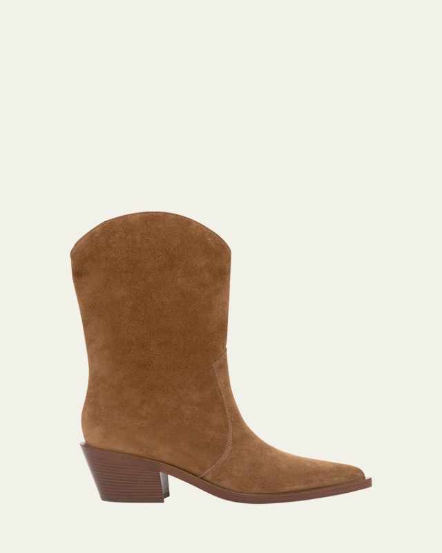 Suede Short Western Boots